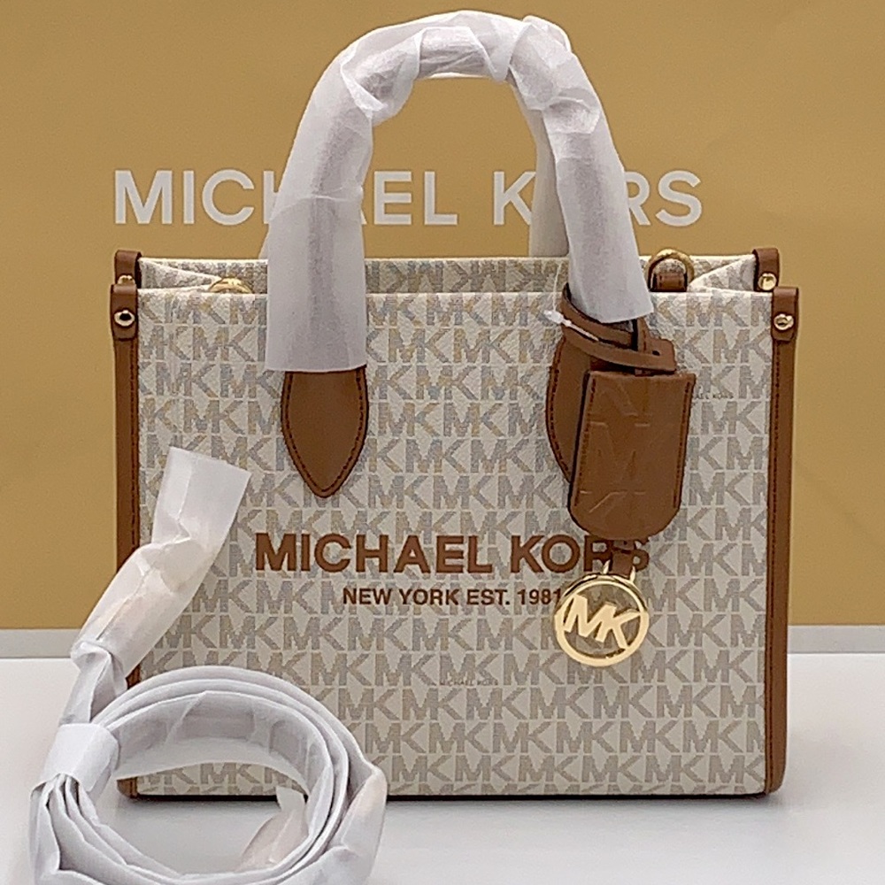 🔥Offer of the day! Michael Kors Mirella Small Crossbody Tote Bag VANILLA SIGNT - Picture 4 of 15